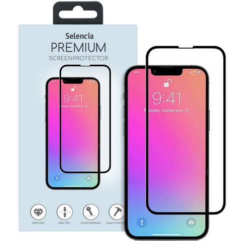 Selencia Protection d'écran premium en verre trempé Apple iPhone 13 / 13 Pro / 14 / 16e