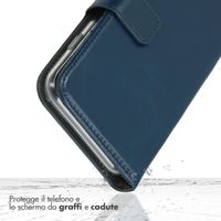 Selencia Étui portefeuille en cuir véritable Samsung Galaxy S23 - Bleu