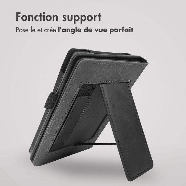 imoshion Étui de liseuse portefeuille avec strap et support Amazon Kindle (2024) / Amazon Kindle (2022) 11th gen - Noir