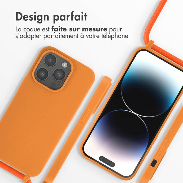 imoshion Coque en silicone avec cordon Apple iPhone 14 Pro - Orange