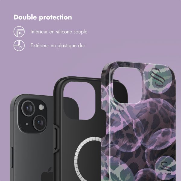 Selencia Coque arrière Vivid avec MagSafe Apple iPhone 15 - Leo Bubble Green