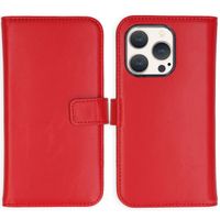 Selencia Étui portefeuille en cuir véritable Apple iPhone 15 Pro - Rouge