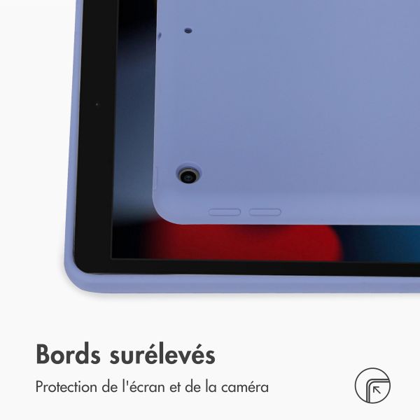 Accezz Coque Liquid Silicone Apple iPad 9 (2021) 10.2 pouces / iPad 8 (2020) 10.2 pouces / iPad 7 (2019) 10.2 pouces - Lila