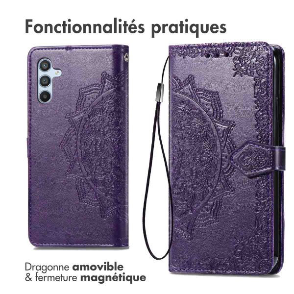 imoshion Etui de téléphone portefeuille Mandala Samsung Galaxy A54 (5G) - Violet