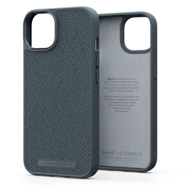 Njorð Collections Coque en tissu iPhone 14 - Dark Grey