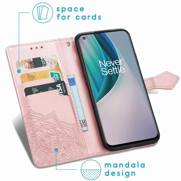 imoshion Etui de télephone Mandala OnePlus Nord N10 5G - Rose Doré