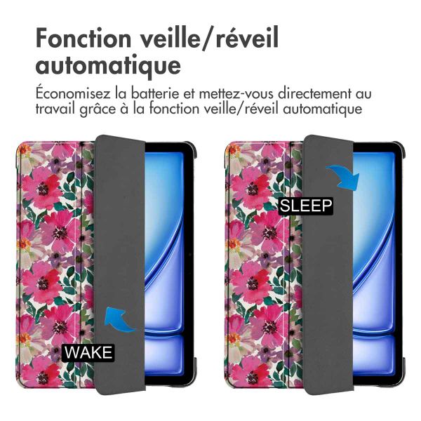 imoshion Coque tablette Design Trifold Apple iPad Air 13 pouces (2025) M3 / (2024) M2 - Floral Water Color