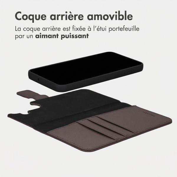imoshion Étui portefeuille luxe 2-en-1 amovible Samsung Galaxy S25 - Marron