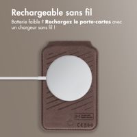 Accezz Portefeuille en cuir magnétique avec support - Compatible avec Apple Find My - Coffee Brown
