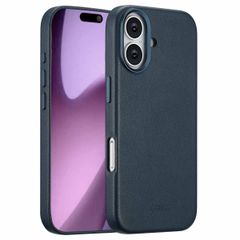 Accezz Coque arrière en cuir avec MagSafe Apple iPhone 17 - Nightfall Blue