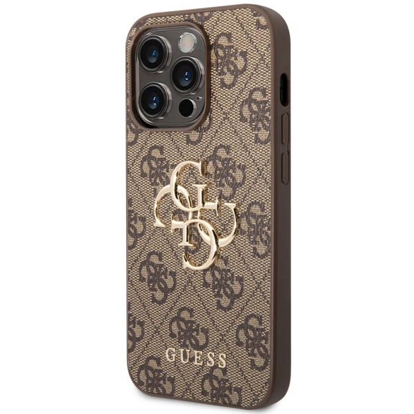 Guess Coque 4G Metal Logo Backcover Apple iPhone 14 Pro - Marron