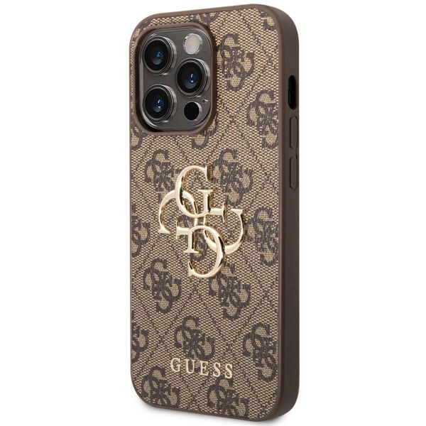 Guess Coque 4G Metal Logo Backcover iPhone 14 Pro - Brun