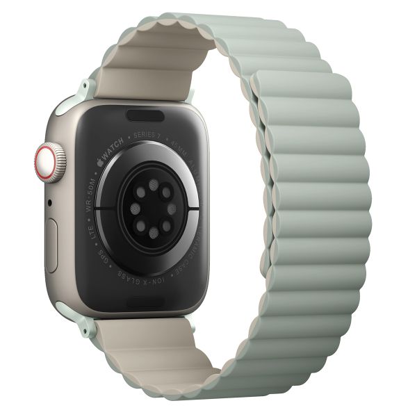 Uniq Bracelet Revix réversible Apple Watch Series 1 t/m 9 / SE (38/40/41 mm) | Series 10 / 11 (42 mm) - Sage / Beige