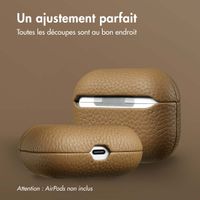 Accezz Coque en Cuir véritable Apple AirPods Pro - Taupe