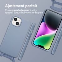 imoshion Coque arrière Color avec cordon amovible et MagSafe Apple iPhone 14 - Ash Blue