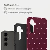 Selencia Coque arrière Vivid Samsung Galaxy S24 FE - Happy Dots Burgundy