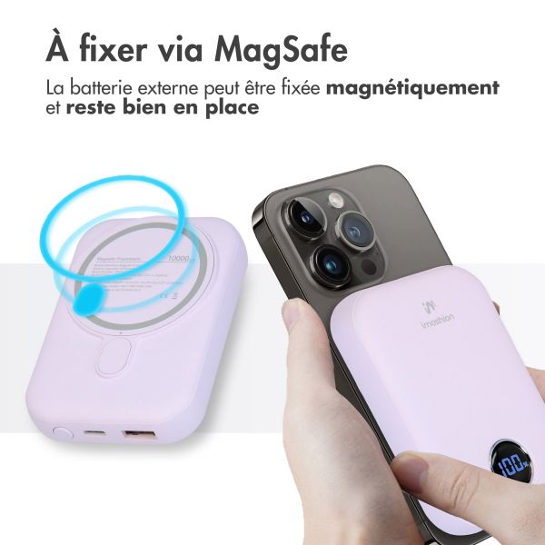 imoshion Batterie externe MagSafe - 10.000 mAh - Batterie externe sans fil - Lilac