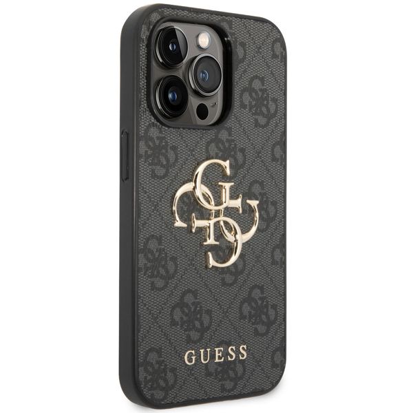 Guess Coque 4G Metal Logo Backcover iPhone 14 Pro Max - Gris