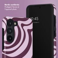 Selencia Coque arrière Vivid Samsung Galaxy S23 - Wavy Swirl Pink Plum