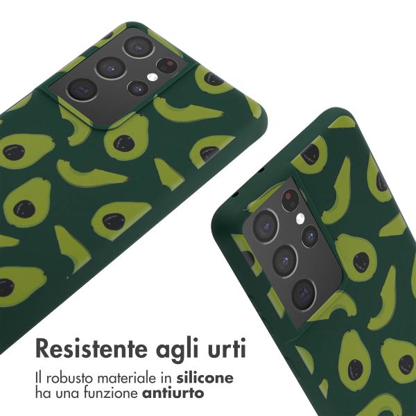 imoshion Coque design en silicone avec cordon Samsung Galaxy S21 Ultra - Avocado Green
