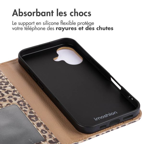 imoshion Étui de téléphone portefeuille Design iPhone 16 - Leopard Mood