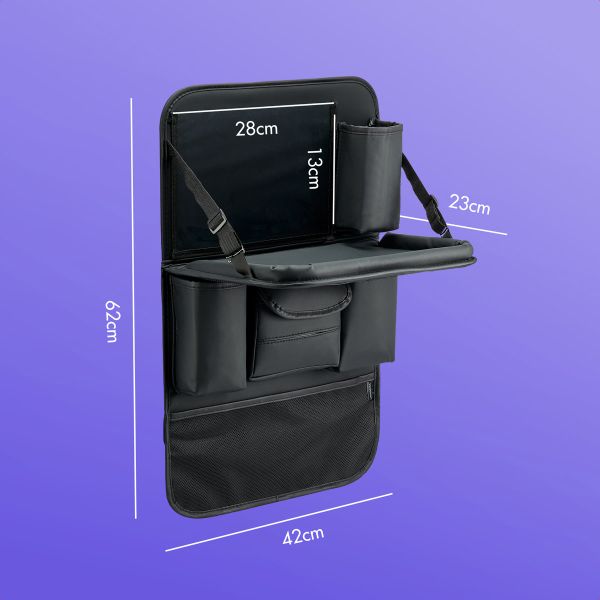 imoshion Organisateur de Siège Auto Luxe - Support de tablette voiture - 7 compartiments - Noir