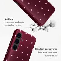 Selencia Coque arrière Vivid Samsung Galaxy S24 - Happy Dots Burgundy