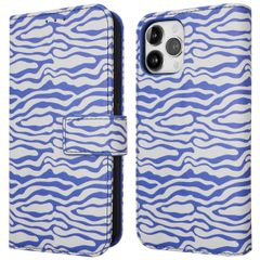 imoshion Étui de télephone portefeuille Design Apple iPhone 12 (Pro) - White Blue Stripes
