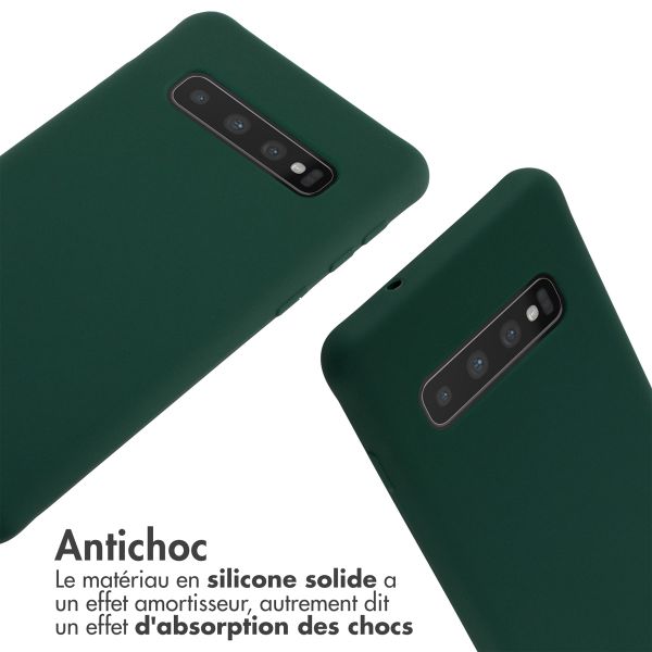 imoshion ﻿Coque en silicone avec cordon Samsung Galaxy S10 - Vert foncé