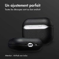 Accezz Coque en Cuir véritable Apple AirPods Pro 3 - Noir