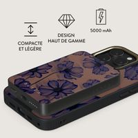 Burga Powerbank magnétique 5 000 mAh - MagSafe et Qi2 - Nuit de velours / Gunmetal