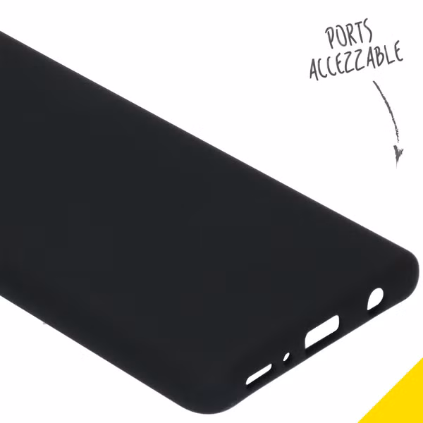 Accezz Coque Liquid Silicone Samsung Galaxy A41 - Noir