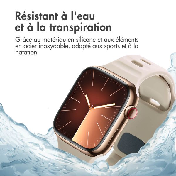 imoshion Bracelet en silicone Active Sport Apple Watch Series 1-10 / SE / Ultra (2) (44/45/46/49 mm) - Lumière Stellaire