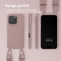 Selencia Coque silicone avec cordon amovible iPhone 16 Pro Max - Sand Pink