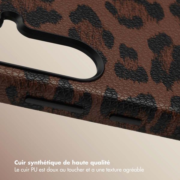 Selencia Coque Sabi imprimé panthère avec MagSafe Samsung Galaxy A56 - Mocha Brown