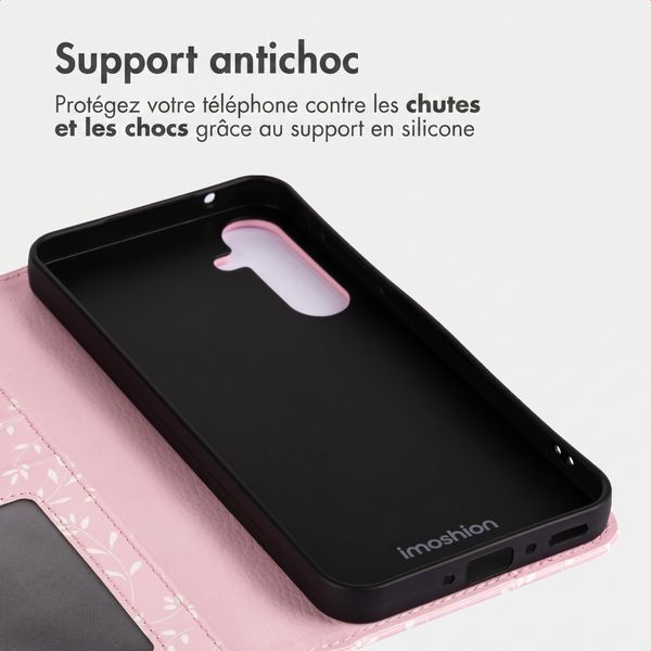 imoshion Étui de télephone portefeuille Design Samsung Galaxy A35 - Pink Bazaar Flowers