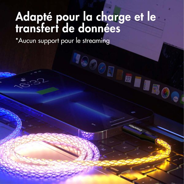 imoshion Câble de charge rapide lumineux RGB - USB-A vers USB-C - 2 mètres