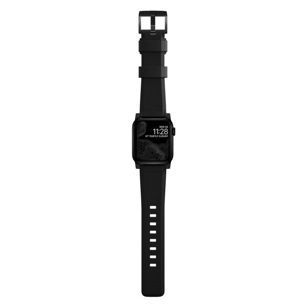 Nomad Bracelet robuste FKM Apple Watch Series 1 á 10 / SE / Ultra (2) (44/45/46/49 mm) - Noir/Noir