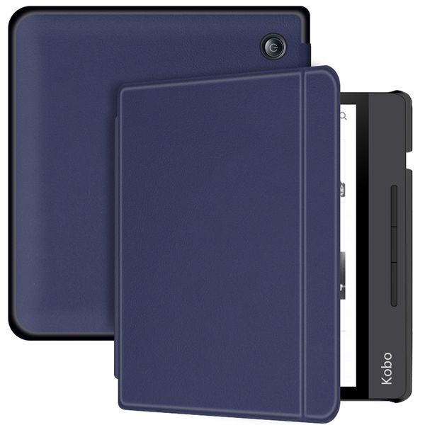 imoshion ﻿Slim Hard Sleepcover avec support Kobo Libra H2O - Bleu foncé