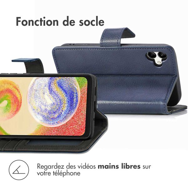 imoshion Étui de téléphone portefeuille Luxe Samsung Galaxy A04 - Bleu foncé