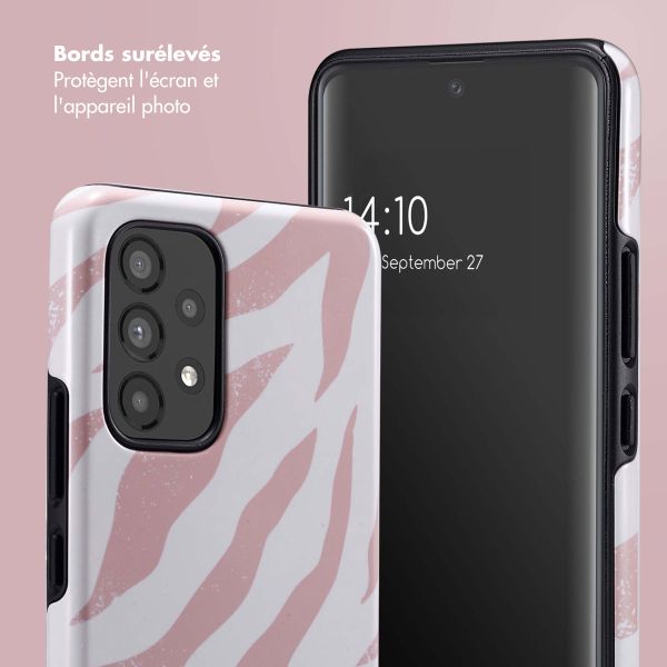 Selencia Coque arrière Vivid Samsung Galaxy A53 - Colorful Zebra Old Pink