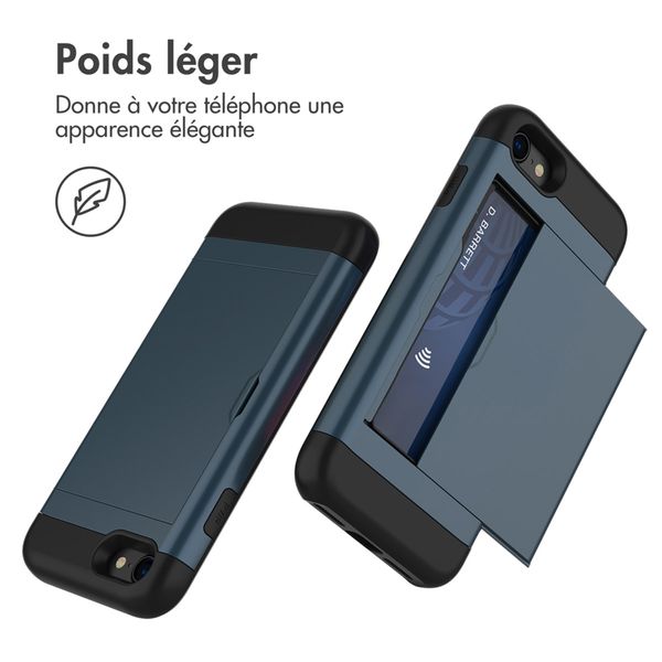 imoshion Coque arrière avec porte-cartes Apple iPhone SE (2022 / 2020) / 8 / 7 - Bleu foncé