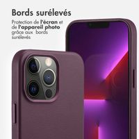 Accezz Coque arrière en cuir avec MagSafe Apple iPhone 13 Pro - Heath Purple
