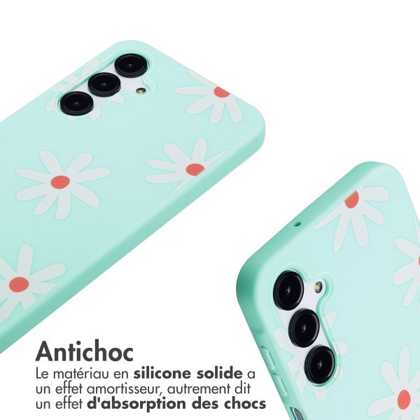 imoshion Coque design en silicone avec cordon Samsung Galaxy A16 5G - Green Flower Distance