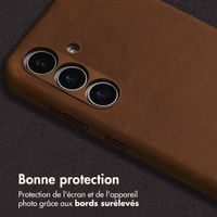 Accezz Coque MagSafe en cuir vintage Samsung Galaxy S24 / S25 - Tabacco Cognac