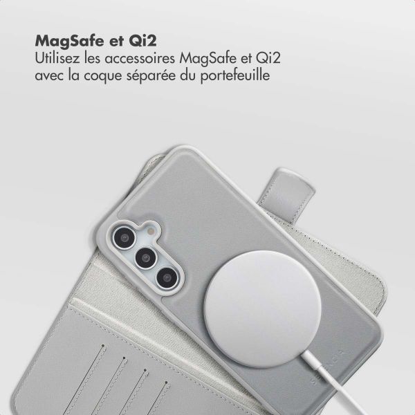 Selencia Étui portefeuille amovible Olyn avec MagSafe Samsung Galaxy A35 / A55 - Gris