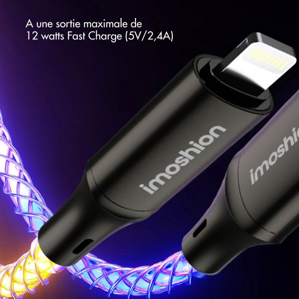 imoshion Câble de charge rapide lumineux RGB - USB-A vers Lightning - 1 mètre