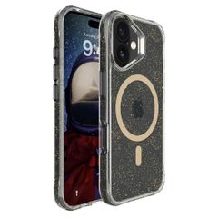 imoshion Coque arrière transparente Pailletée avec MagSafe Apple iPhone 16 - Doré