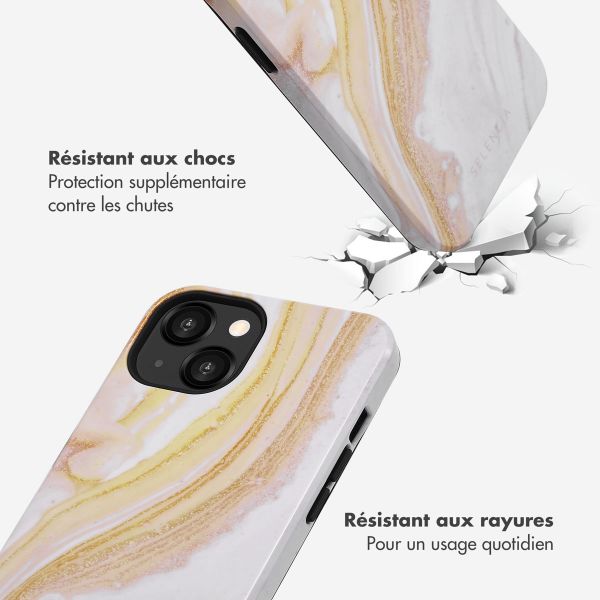 Selencia Coque arrière Vivid Tough iPhone 13 - Chic Marble Gold