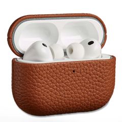 Accezz Coque en Cuir véritable Apple AirPods Pro 3 - Cognac